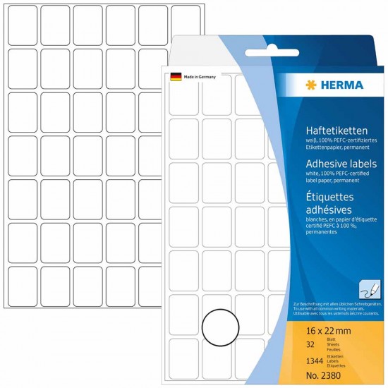 Etichette Autoadesive HERMA ø 8 Mm – 540 Pezzi, Bianche, Per Quaderni E Libri Scolastici
